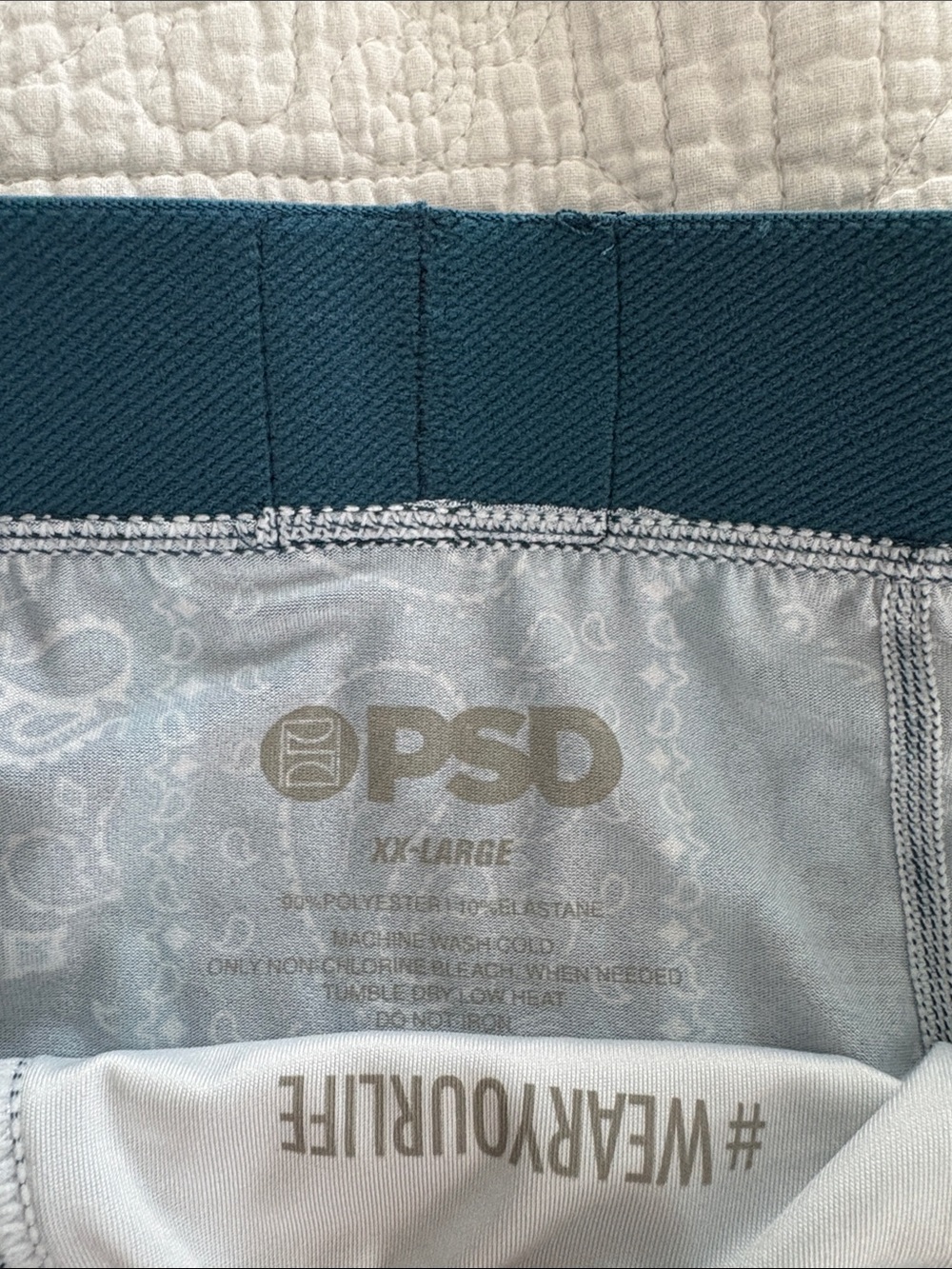 PSD Men’s Teal and Navy Paisley Athletic Boxer Briefs - Picture 4 of 6